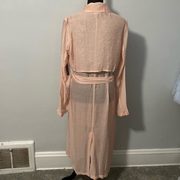 The Limited Women’s Sheer Pink Trench Coat Jacket NWT Spring Summer Dress Cover - Picture 5 of 8